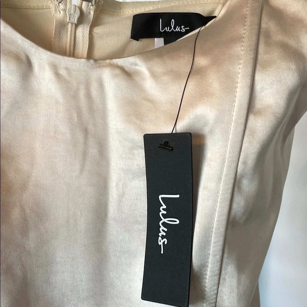 Lulus Cream Satin Bodysuit - Picture 5 of 5